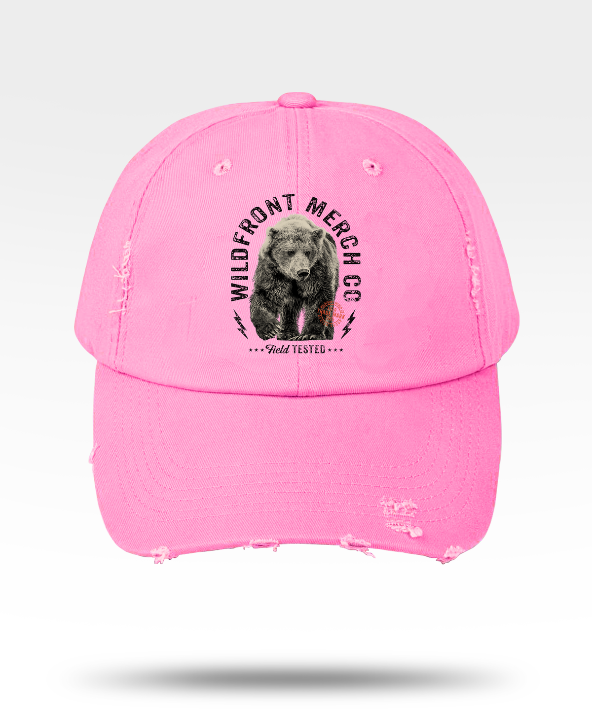 WildFront Merch Bear Distressed Cap