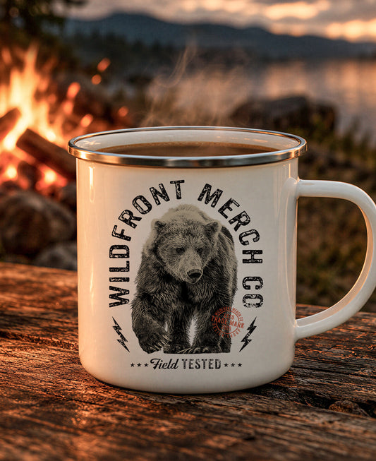 Bear Enamel Camping Mug
