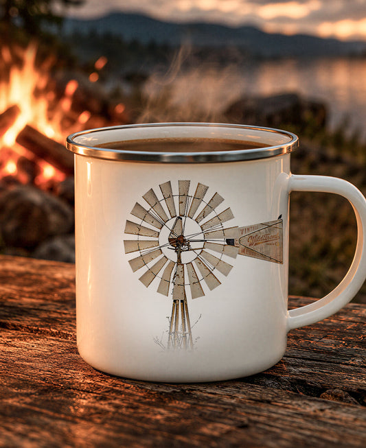 Windmill Enamel Camping Mug