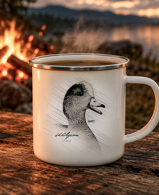 Widgeon Drawing Enamel Camping Mug
