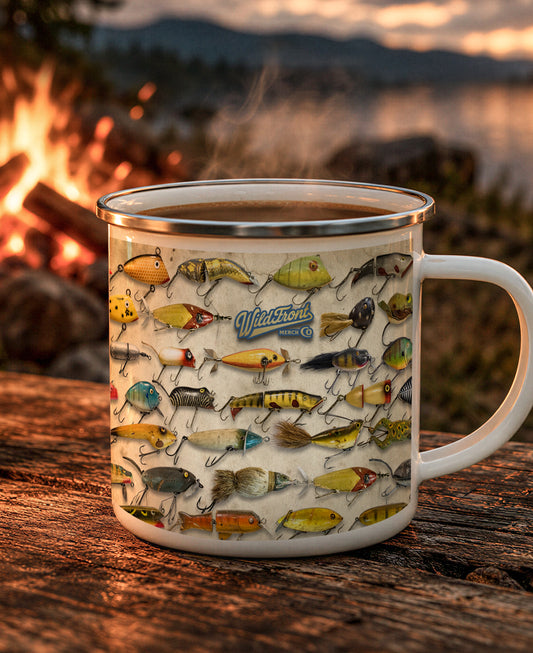 Vintage Lures Enamel Camping Mug