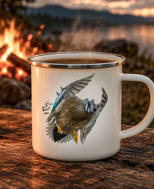 Blue Rocket Enamel Camping Mug - Blue-Winged Teal