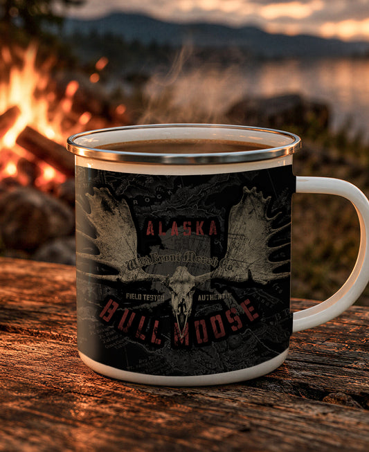 Alaska Bull Moose Enamel Camping Mug