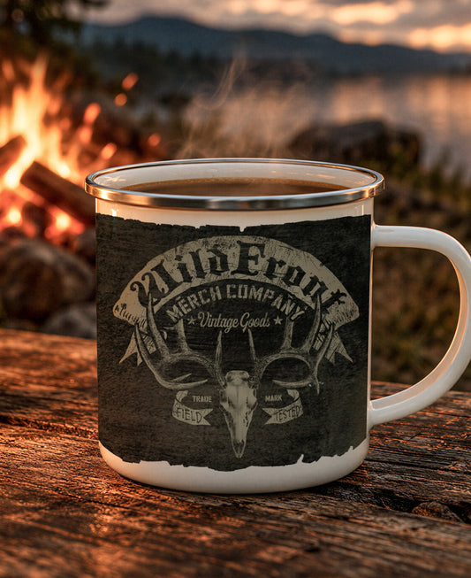 Whitetail Deer Rack Enamel Camping Mug