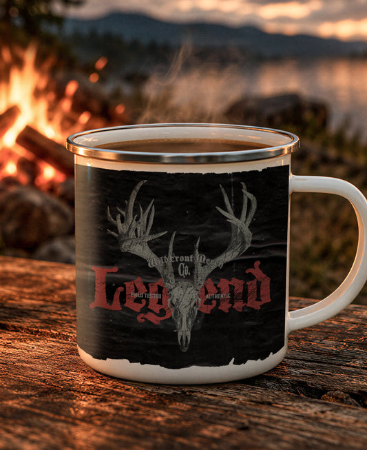 Legend Whitetail Skull Enamel Camping Mug