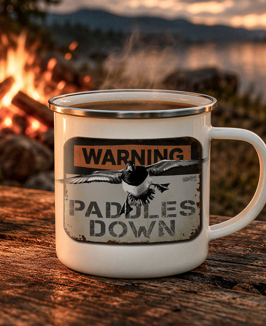 Paddles Down Lesser Scaup Enamel Camping Mug