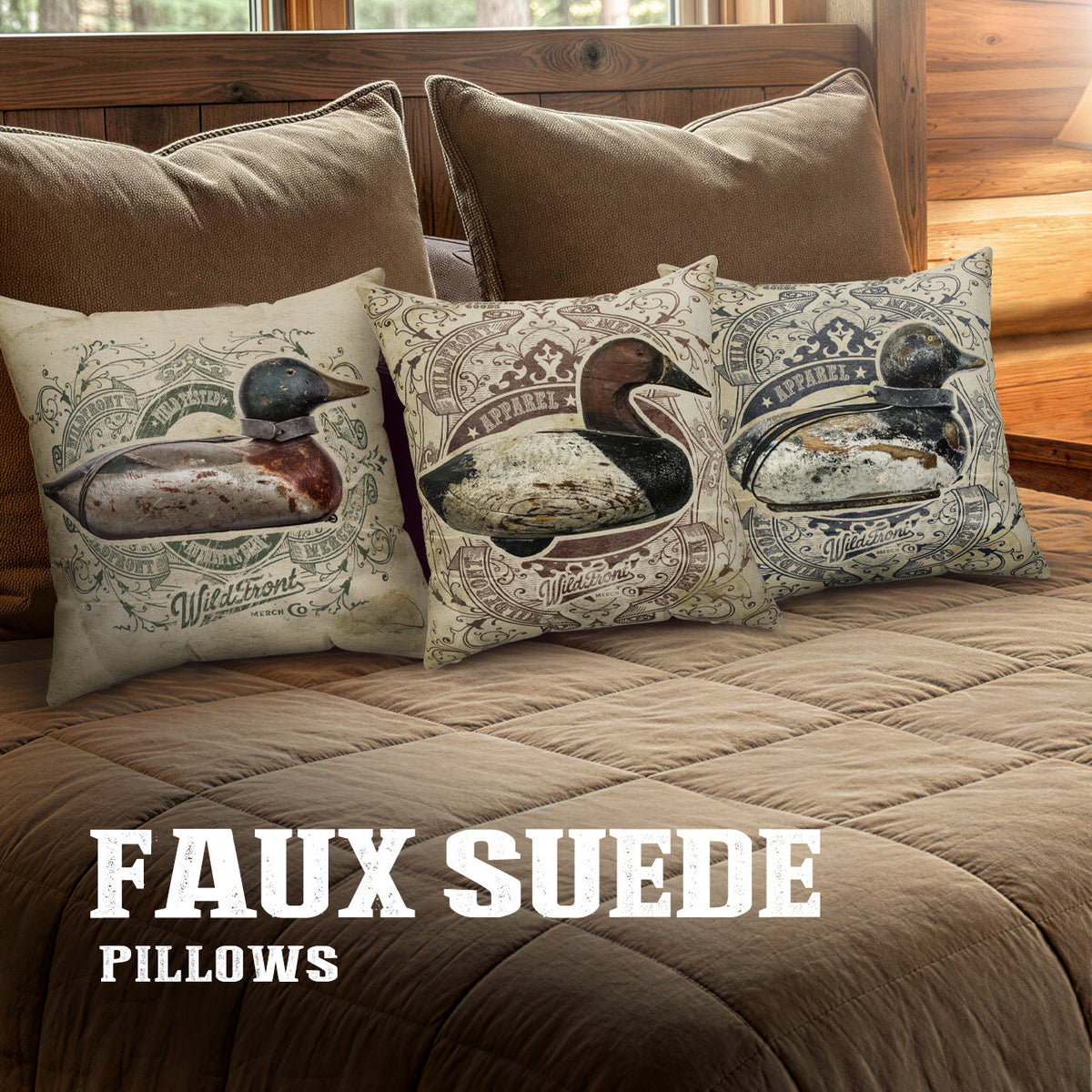 BEDDING FAUX SUEDE PILLOWS