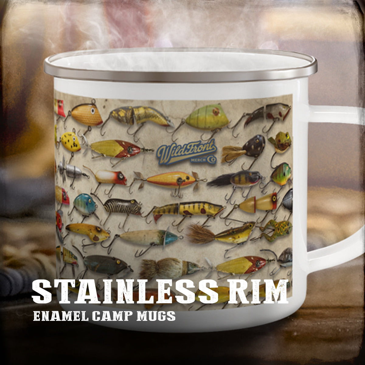 STAINLESS RIM ENAMEL CAMPING MUGS