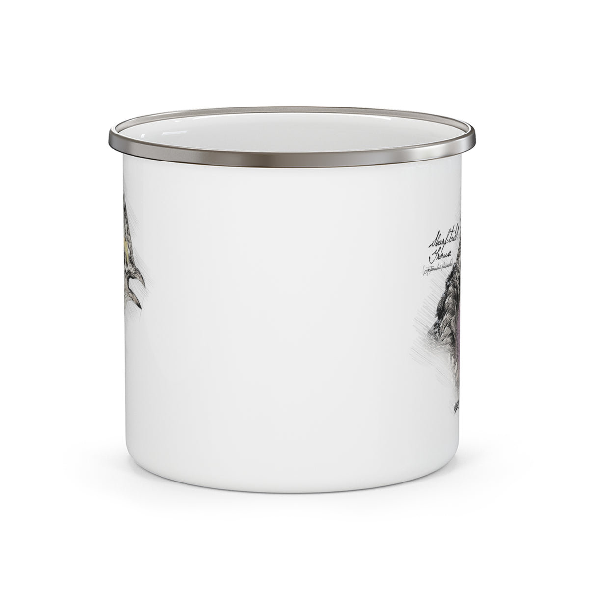 Sharp-Tailed Grouse Drawing Enamel Camping Mug