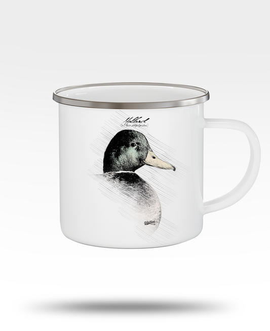 Mallard Drawing Enamel Camping Mug