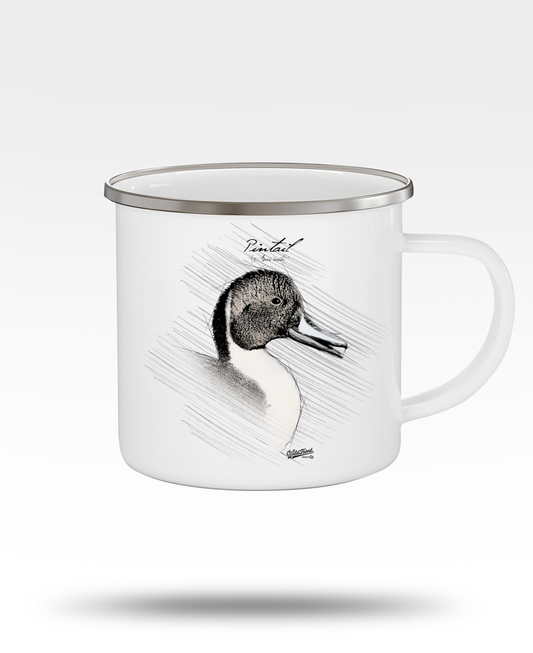 Pintail Drawing Enamel Camping Mug