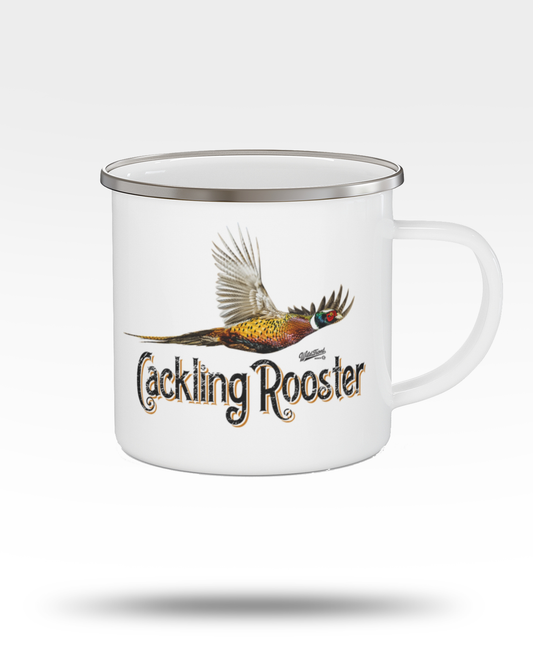 Cackling Rooster Enamel Camping Mug