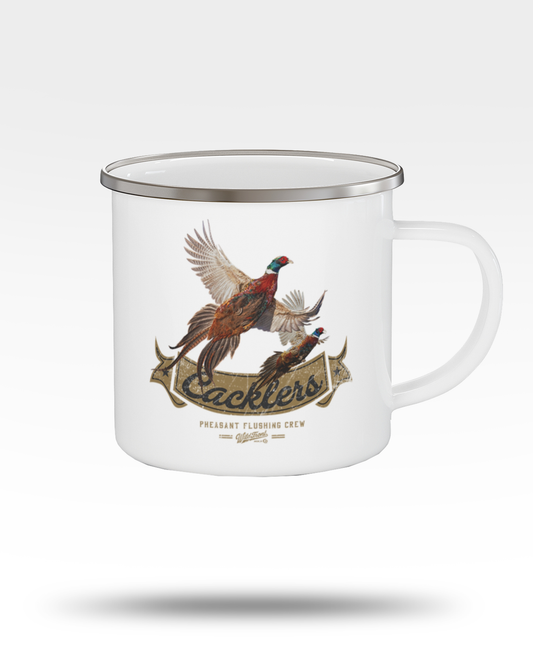 Cacklers Ring-Necked Pheasants Enamel Camping Mug
