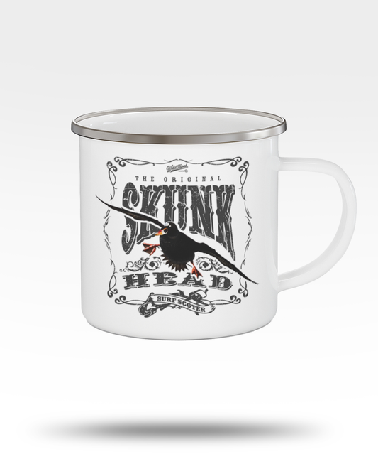 Skunk Head Enamel Camping Mug - Surf Scoter