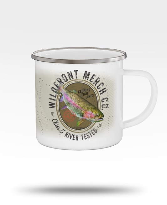 Rainbow Trout River Tested Enamel Camping Mug