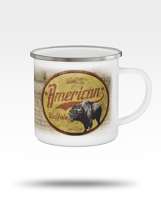 American Buffalo Enamel Camping Mug