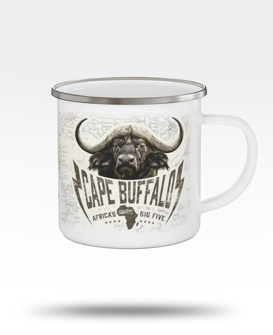 Cape Buffalo Enamel Camping Mug