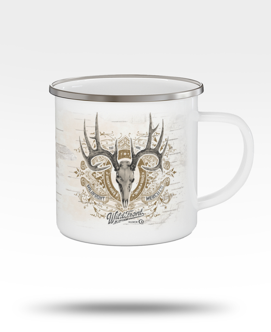 Whitetail Skull Enamel Camping Mug