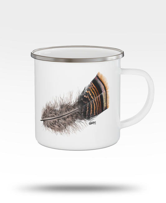 Turkey Feather Enamel Camping Mug