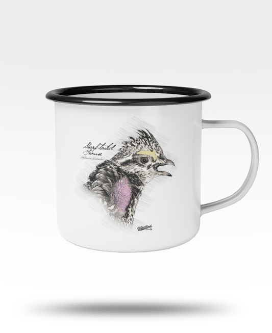 Sharp-Tailed Grouse Black Rim Enamel Camp Mug