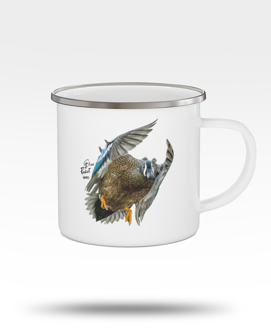 Blue Rocket Enamel Camping Mug - Blue-Winged Teal