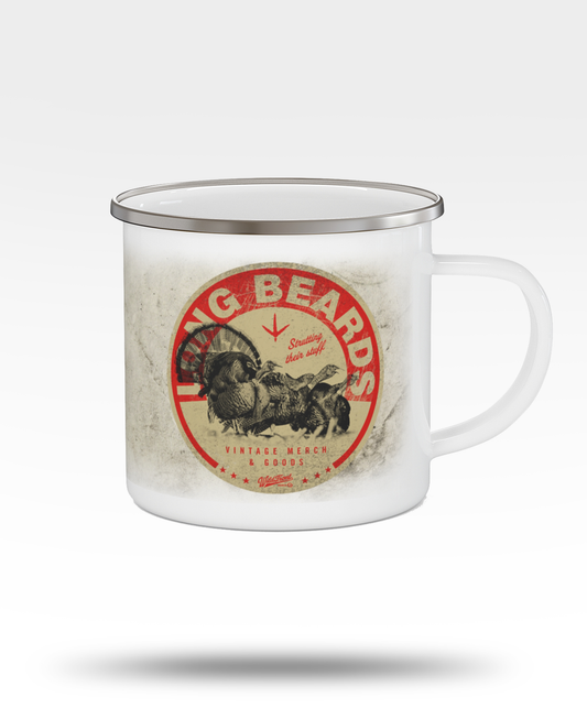 Long Beards Enamel Camping Mug - Wild Turkey