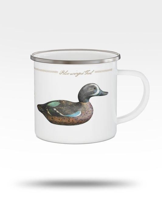 Blue-Winged Teal Vintage Decoy Enamel Camping Mug