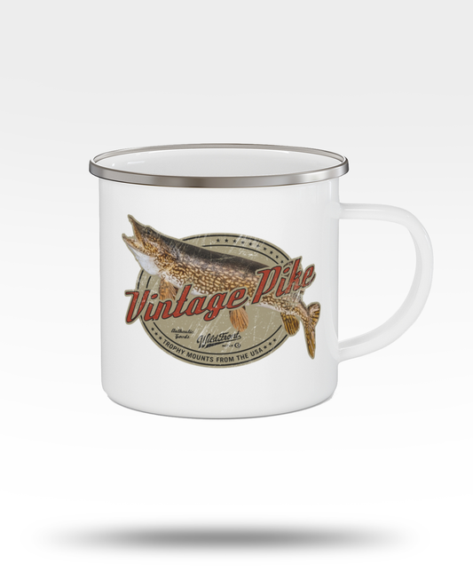 Vintage Pike Enamel Camping Mug