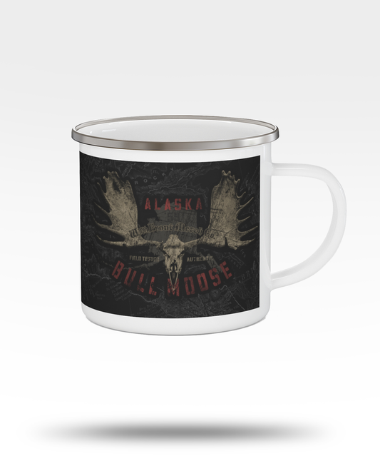 Alaska Bull Moose Enamel Camping Mug