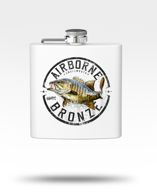 Airborne Bronze Smallmouth Bass Flask