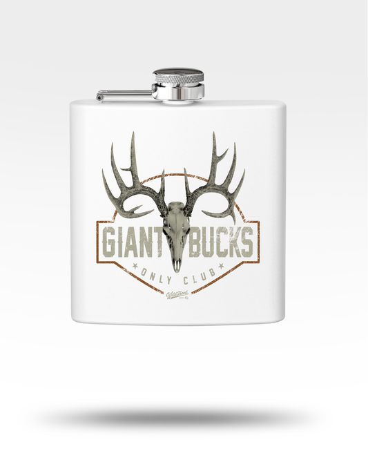 Giant Bucks Whitetail Skull Stainless Steel Flask