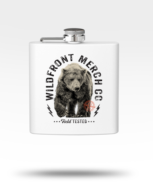 Wildfront Merch Bear Stainless Steel Flask