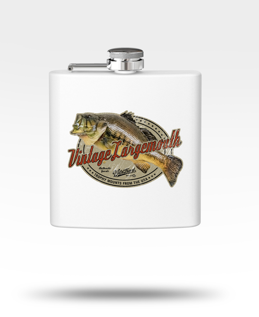 Vintage Largemouth Bass Stainless Steel Flask