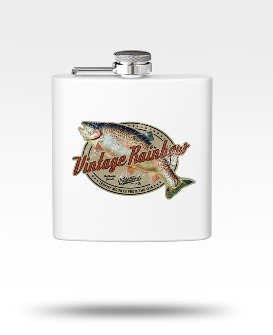 Vintage Rainbow Trout Stainless Steel Flask