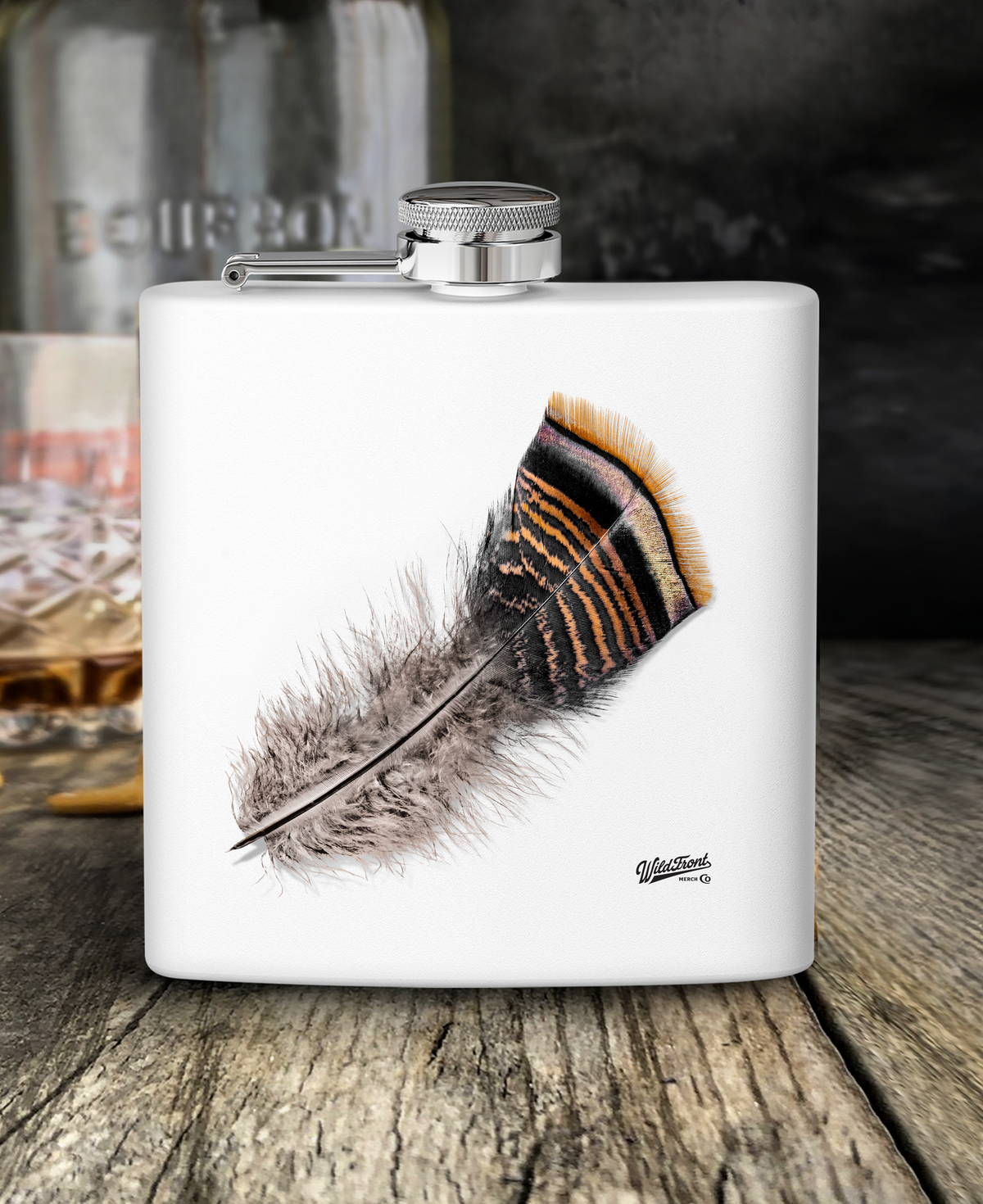 Turkey Feather Stainless Steel Flask