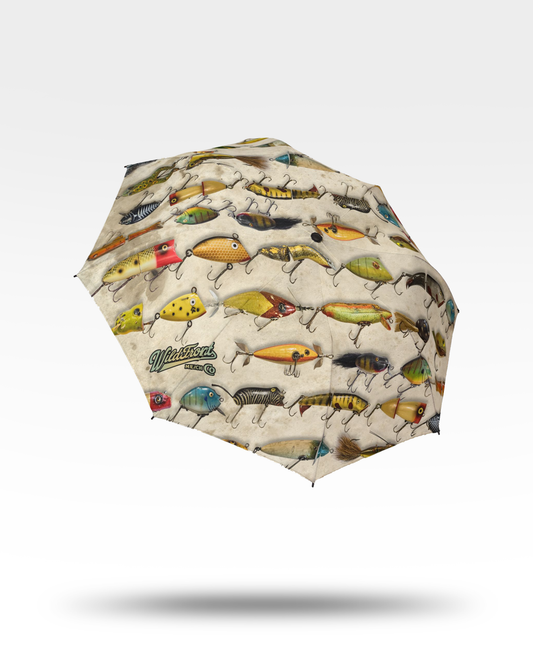 Vintage Lures Semi-Automatic Foldable Umbrella