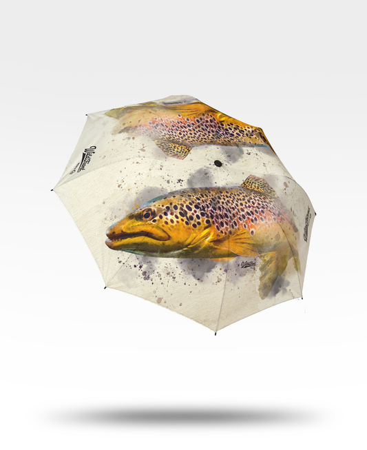 Brown Trout Semi-Automatic Foldable Umbrella