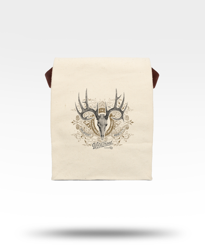 WildFront Merch Whitetail Skull Canvas Lunch Bag With Strap