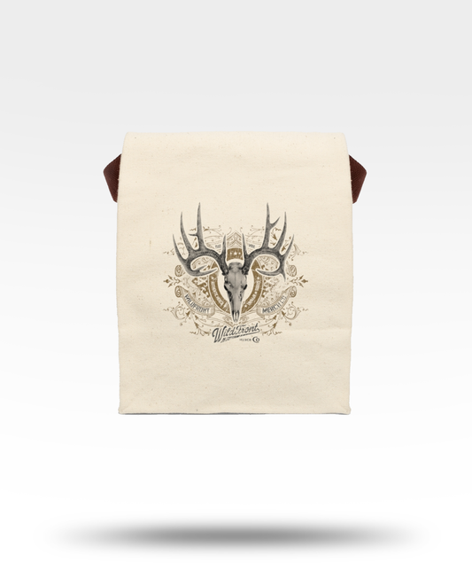 WildFront Merch Whitetail Skull Canvas Lunch Bag With Strap