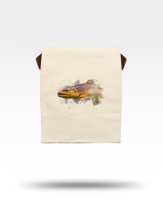 Brown Trout Canvas Lunch Bag With Strap