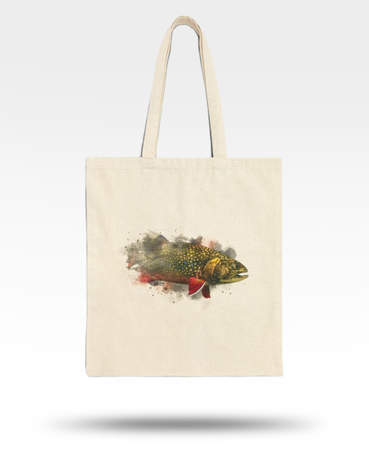 Brook Trout Cotton Canvas Tote Bag