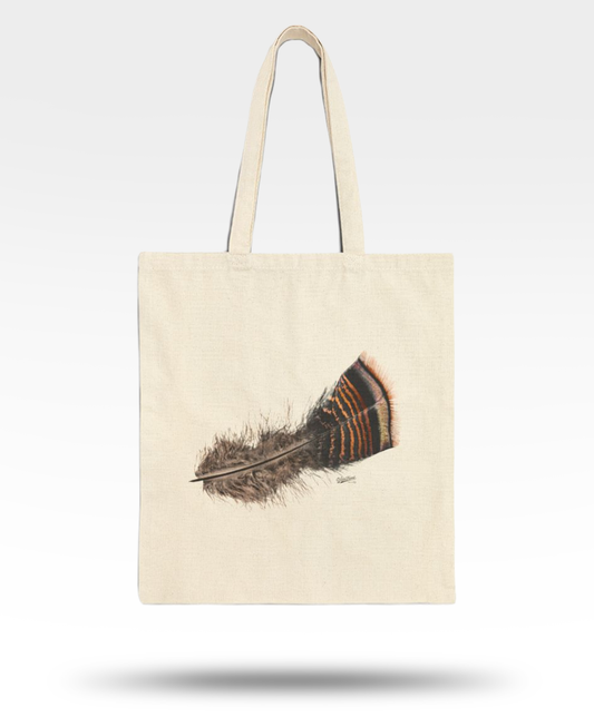Turkey Feather Cotton Canvas Tote Bag
