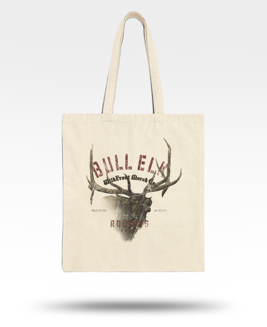 Bull Elk Cotton Canvas Tote Bag