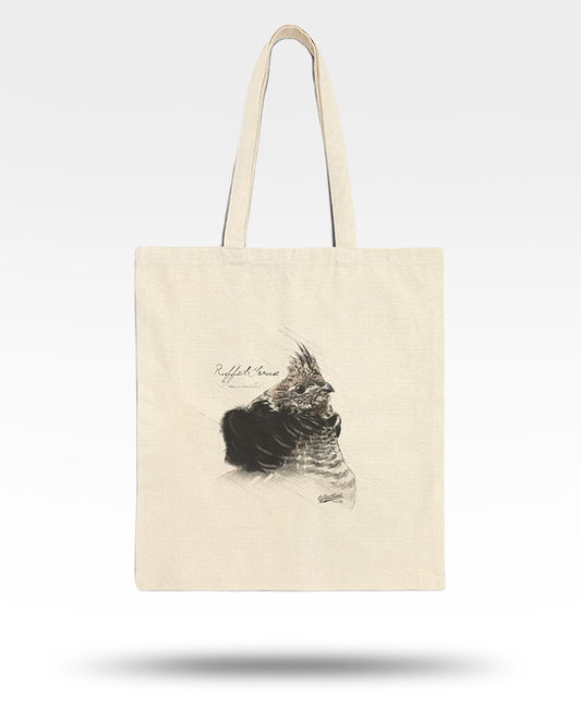 Ruffed Grouse Drawing Cotton Canvas Tote Bag