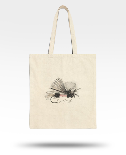 Royal Wulff Dry Fly Frawing Cotton Canvas Tote Bag