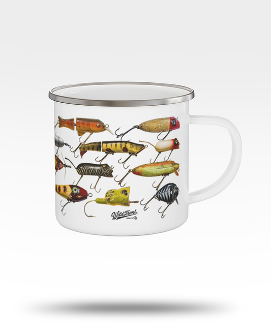 Vintage Lures Enamel Camping Mug