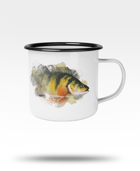 Perch Black Rim Enamel Camp Mug