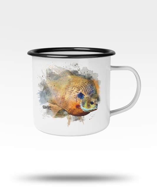 Bluegill Black Rim Enamel Camp Mug