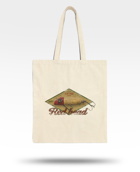 Redhead Vintage Lure Cotton Canvas Tote Bag