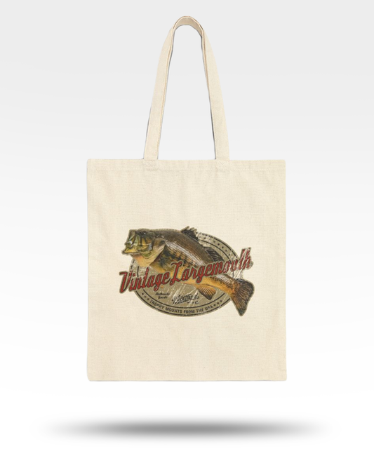 Vintage Largemouth Bass Cotton Canvas Tote Bag